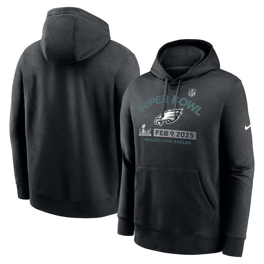 Men Philadelphia Eagles blank Black  NFL 2025 hoodie style 3